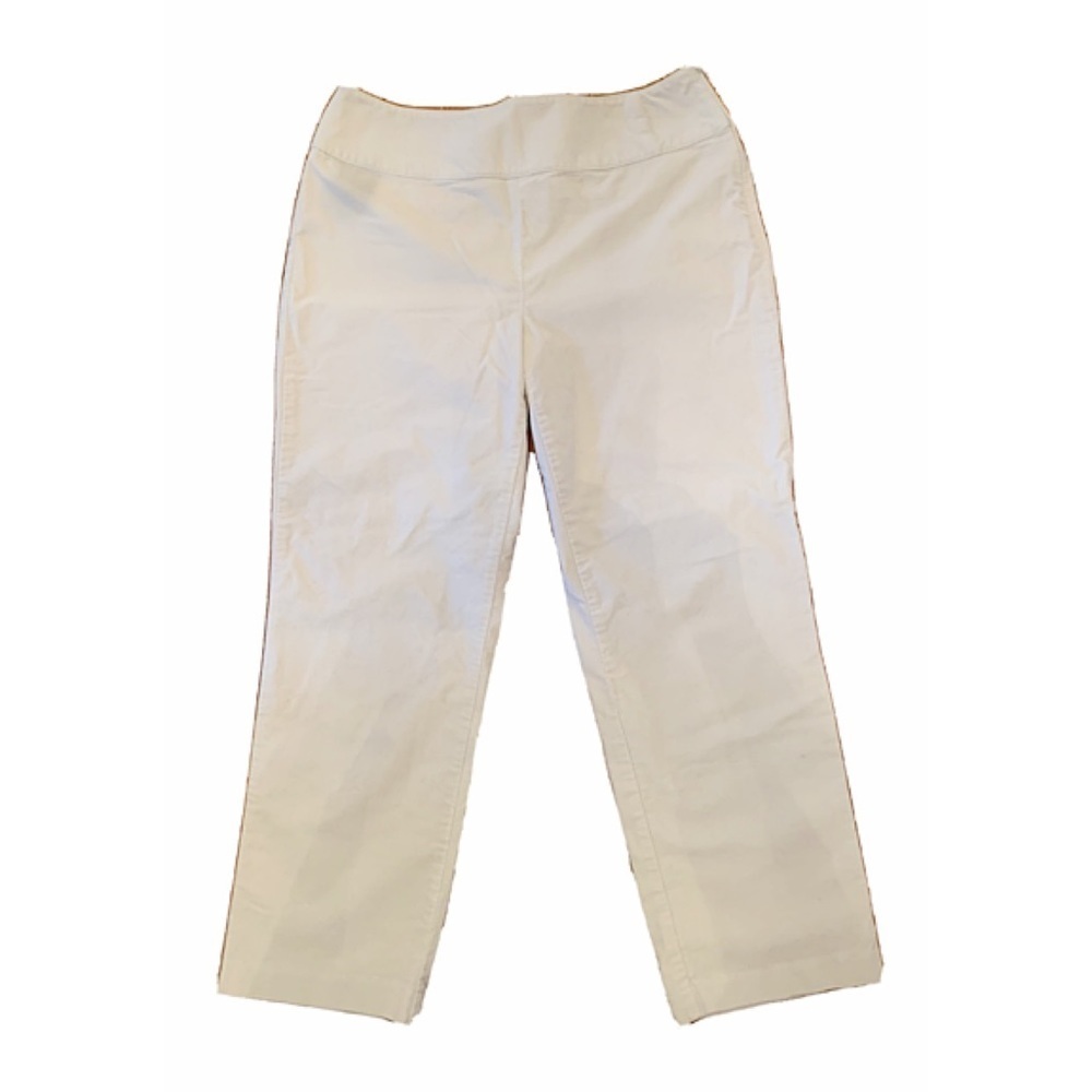 TALBOTS Sz 14 Cream Color Stretch Velveteen Straight Leg Pants